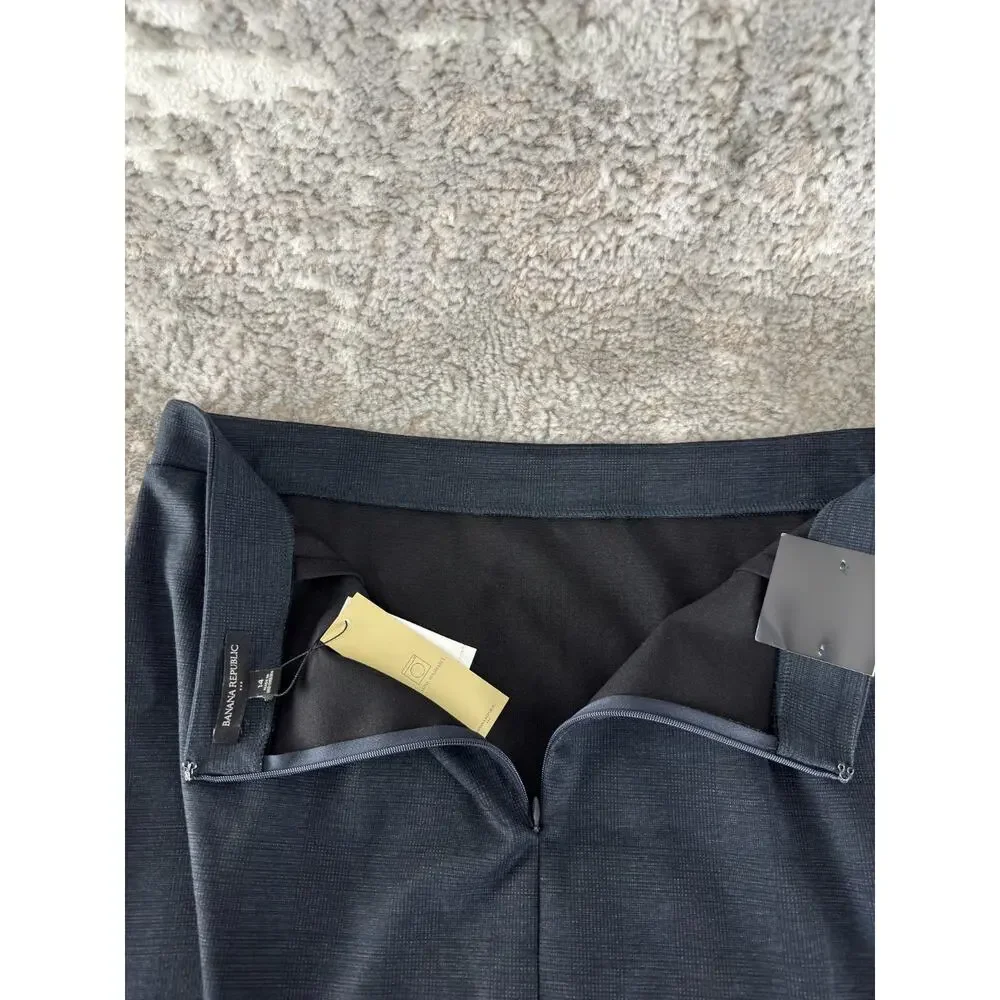 NEW Banana Republic Size 14 Minimalist Preppy Career‎ Pencil Skirt Black Zip NWT